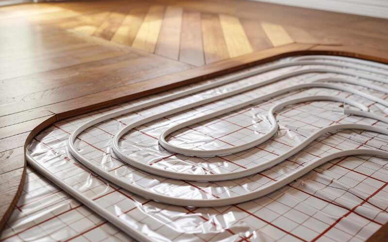 przekrój ogrzewania podłogowego